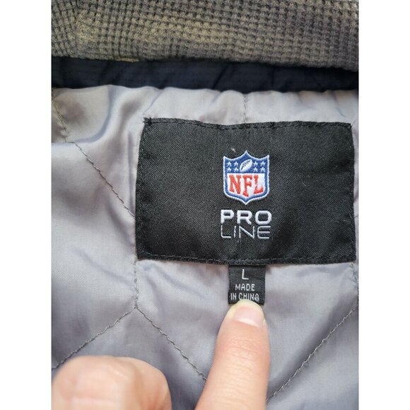 New England Patriots Long Sleeve Quilted Lightweight Hooded Jacket Size L NFL - Picture 4 of 12